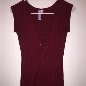 Maroon Mini Skater Dress